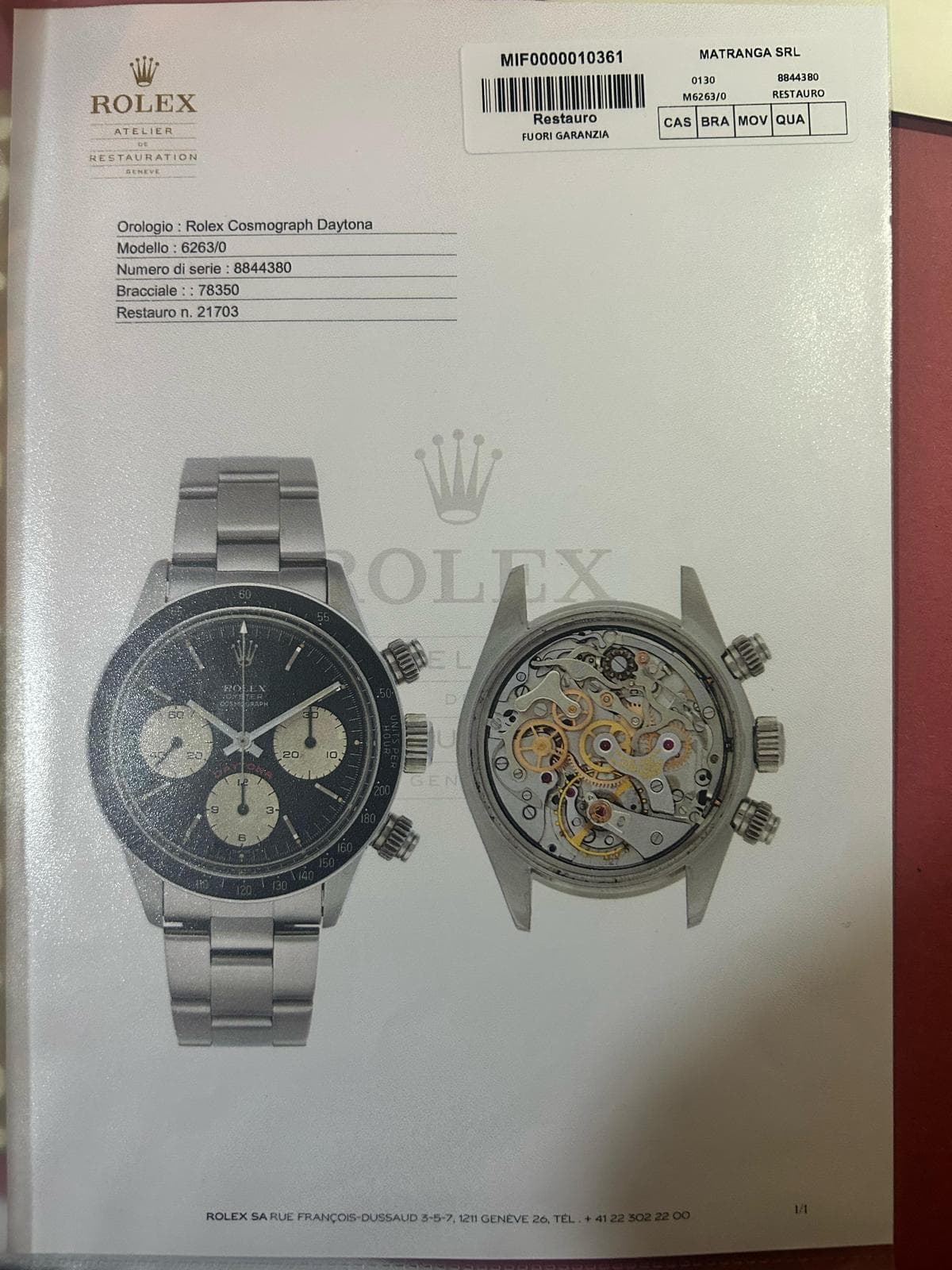 Rolex Daytona 6263 "Big Red"